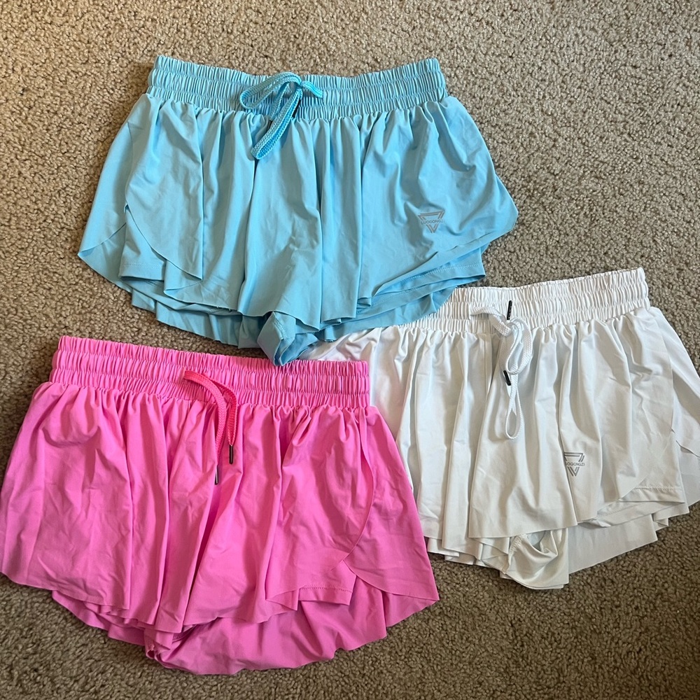 Set Of 3 - Luogongzi 2 In 1 Flowy Running Shorts - image 1